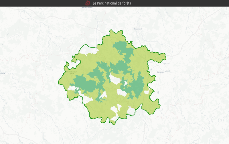 Carte web des zonages du Parc national de forêts